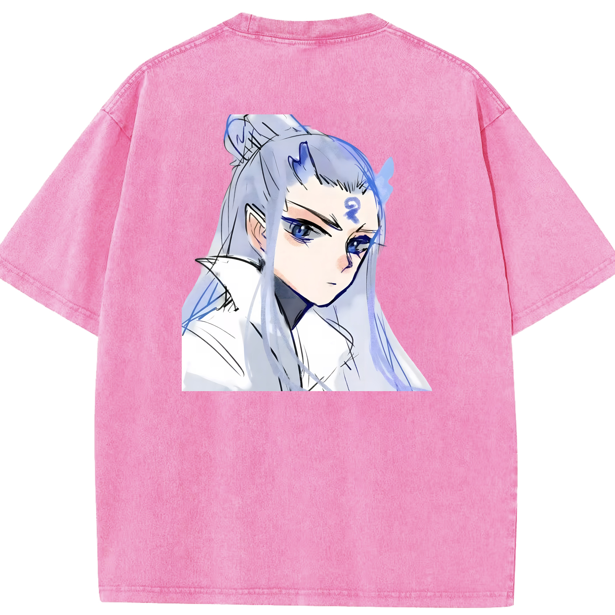（画像用） Ne Zha 2 ナタ 魔童の大暴れ 綿100% ヴィンテージ風 半袖Tシャツ（背面プリント）